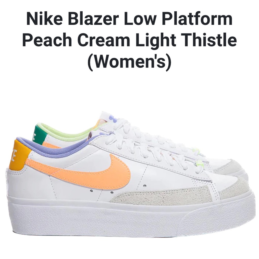Nike Blazer Low Platform Women's Shoes - Peach and Cream